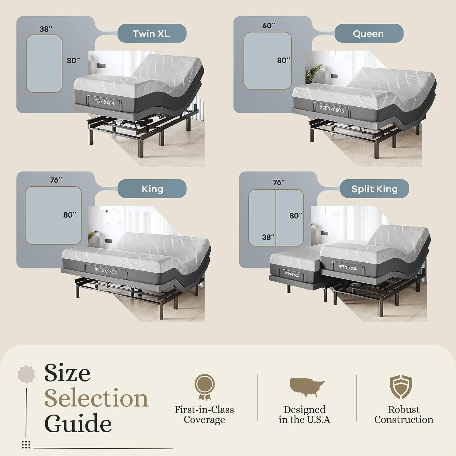 Classic plus (With Head-Tilt) Adjustable Bed Base (Frame) + 14 Inch Hybrid Spring Matt (Medium Soft), Head and Foot Lift, Massage, Under-Bed Lights, USB, Memory, Zero Gravity - Queen